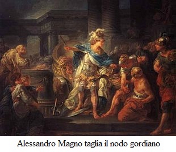 Alessandro Magno taglia il nodo gordiano