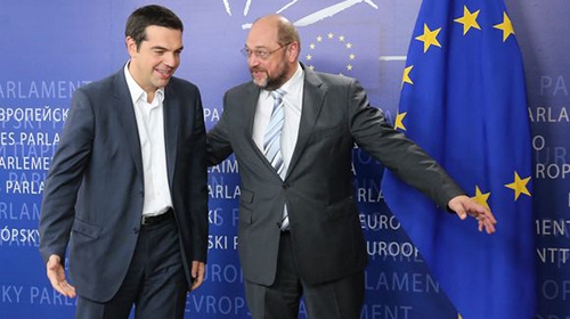 Alexīs Tsipras e Martin Schulz