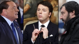 Silvio Berlusconi, Matteo Renzi e Matteo Salvini