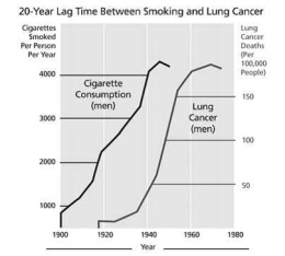 Relazione, ancora in vigore, fra tabagismo e insorgenza  del cancro polmonare (National Cancer Institute, 2003)