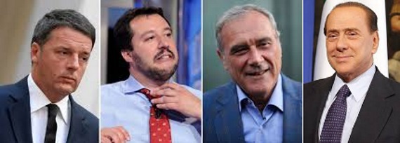 Renzi, Salvini, Grasso e Berlusconi