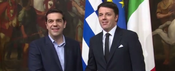 Matteo Renzi e Alexīs Tsipras