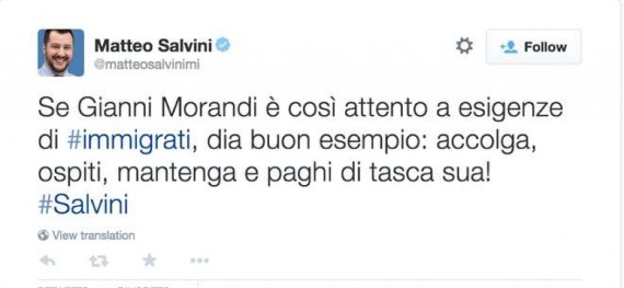 Tweet Matteo Salvini
